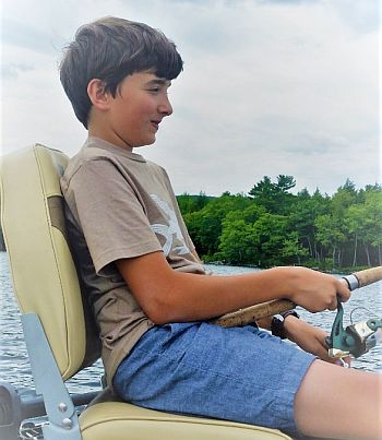 Nathan Kallin fishing in Long Pond.