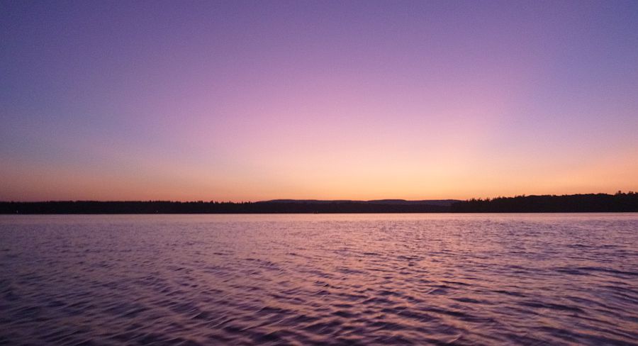 Afterglow: This photo of Great Pond was taken 15-20 minutes after sunset on an August evening. Photo by Gregor Smith.