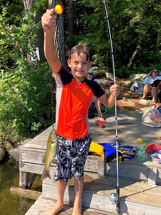Henry Walsh shows off Long Pond smallmouth bass.