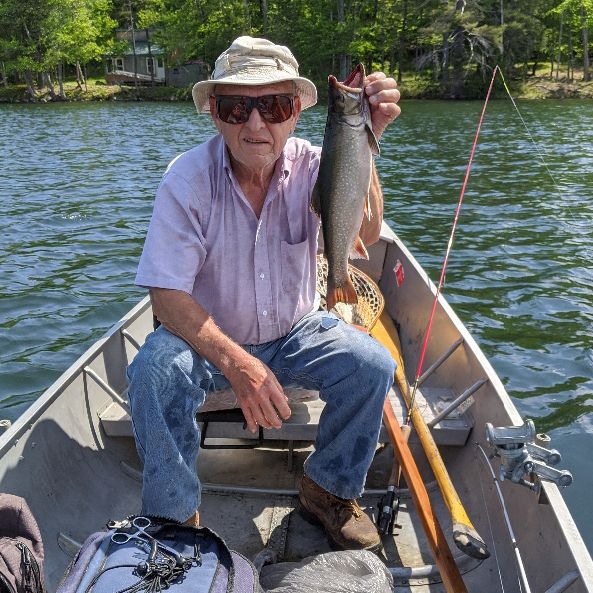 Matt Scott with a Kimball Pond brookie.