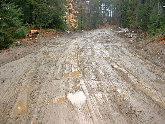 Muddy dirt road