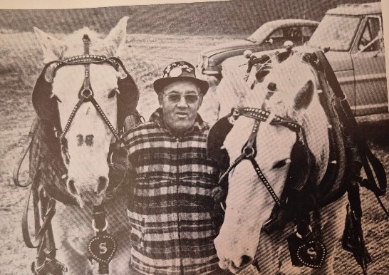 Lyle Strickland and horses Duke and Dan