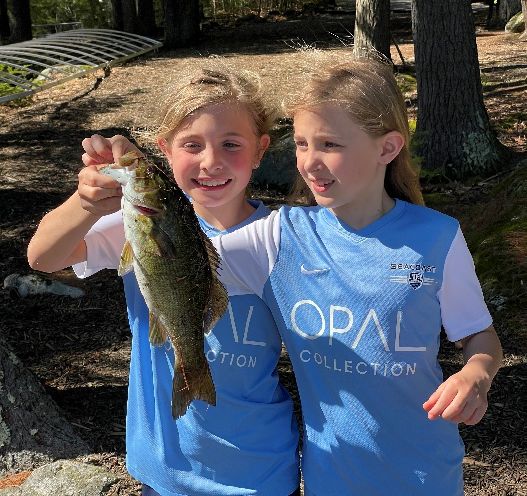 Emily and Aly Hasenfus with nice smallmouth,