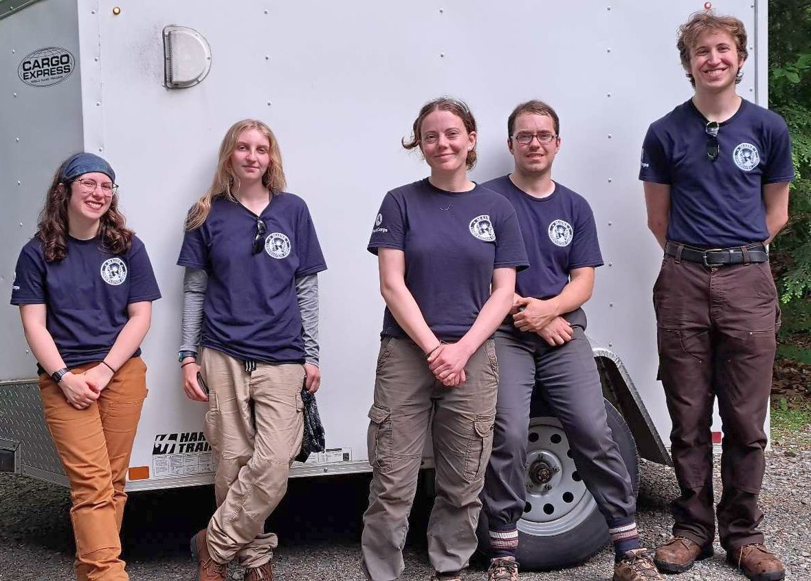 The Maine Conservation Corps Team working on the Sanders Hill Trail this summer.