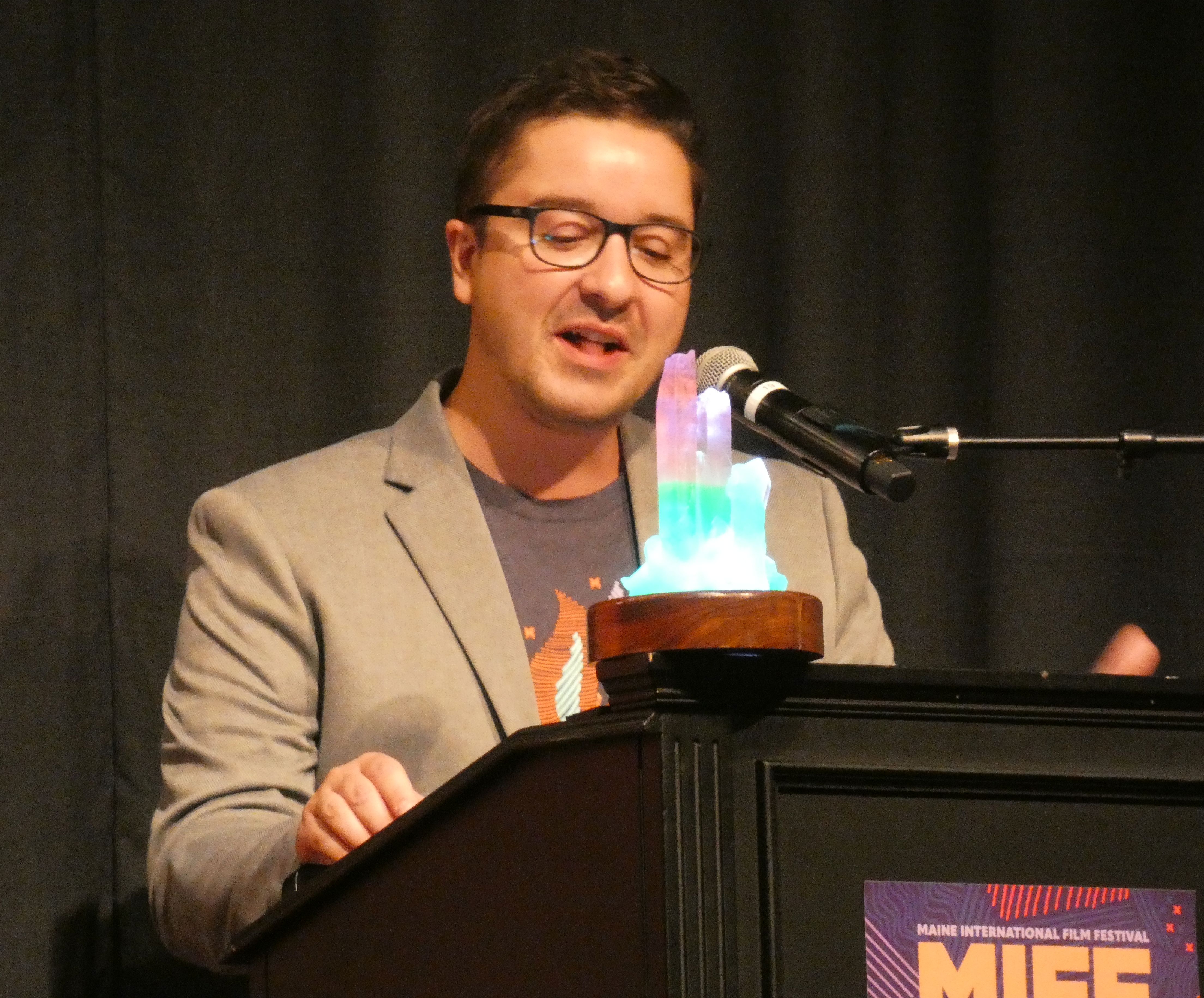 Mike Perreault with Tourmaline Awards trophy.